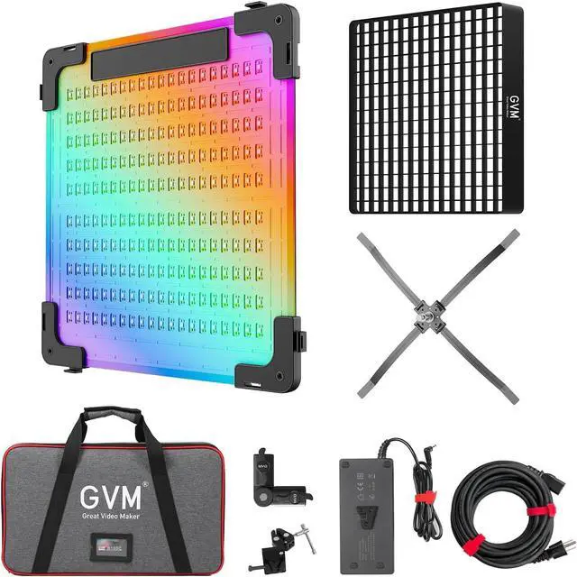 Main image of GVM 100W RGB Flexible Led Video Light, 2000K~10000K, Flexible Folding LED Panel Light, 16 Lighting FX with Soft Box, APP Control GVM Lighting for Photography