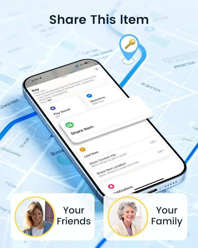 Alt view image 7 of 7 - 4 Pack Bluetooth Tracker, Works with nd My (iOS Only), Smart Item nder with Loud Sound, Key nder Air Tracker Tags, Tracker Tag Locator for Keys, Luggage, Satchel (Black)