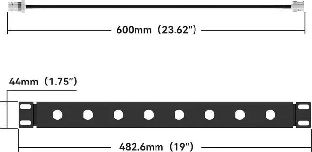 Alt view image 2 of 6 - BNC Antenna Kit19inch Antenna Re-Location Rack Mount KitFour BNC Connecting Cables 2FTCompatible with Full-Rack Wireless Systems