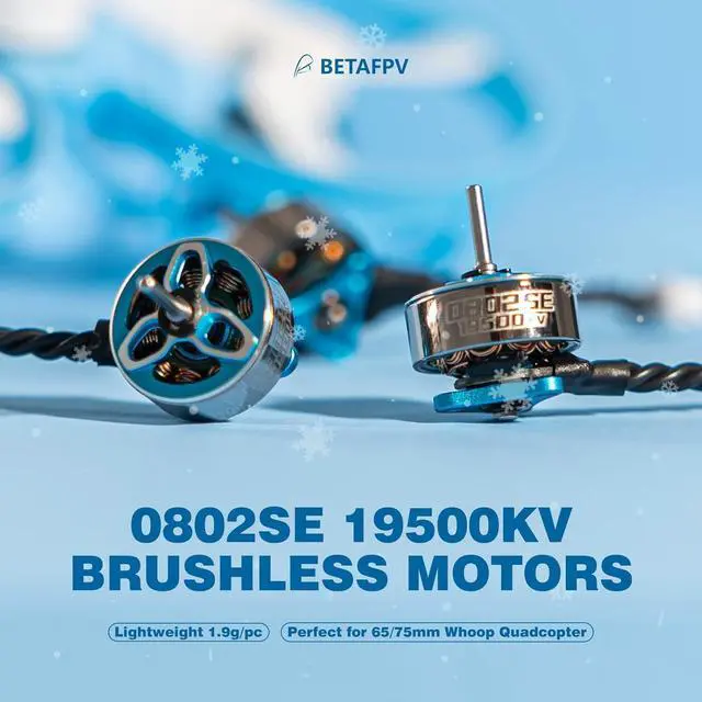Alt view image 2 of 7 - 4pcs 0802SE 19500KV 1S Brushless Motor Ultralight Weight 1S FPV RC Motor Compatible for 65/75mm 1S Brushless Racing Whoop Drone Quadcopter Like Meteor Series FPV Drones-Iceblue