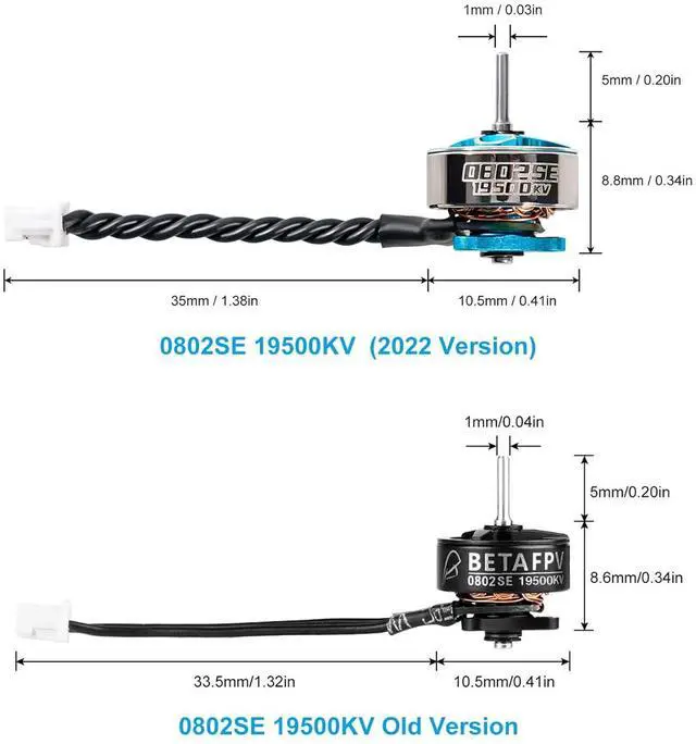 Alt view image 5 of 7 - 4pcs 0802SE 19500KV 1S Brushless Motor Ultralight Weight 1S FPV RC Motor Compatible for 65/75mm 1S Brushless Racing Whoop Drone Quadcopter Like Meteor Series FPV Drones-Iceblue