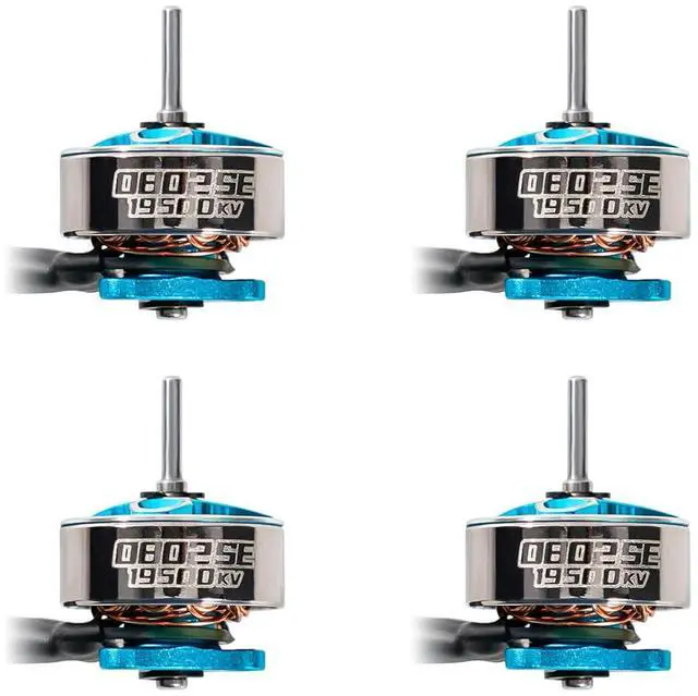 Main image of 4pcs 0802SE 19500KV 1S Brushless Motor Ultralight Weight 1S FPV RC Motor Compatible for 65/75mm 1S Brushless Racing Whoop Drone Quadcopter Like Meteor Series FPV Drones-Iceblue