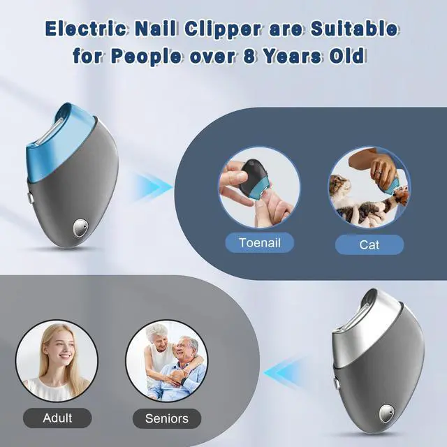 Alt view image 3 of 7 - Electric Nail Clipper, Upgraded Toe Nail Clippers with Nail Scraps Storage, 2 Speeds, Magnetic Cover, Type-C Rechargeable, Automatic Electric Nail le for Thick Toenails, Adult, Seniors, Men (Black)