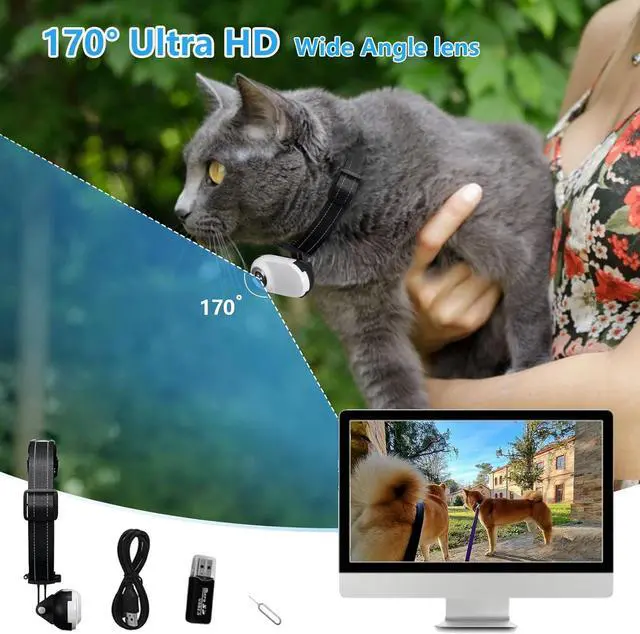 Alt view image 4 of 7 - HD 1080P Cat Camera Collar with Video Record Wireless Mini Sport cam,Small Action Cameras,Body Camera for Pet Supplies/Stuff,Outdoor/Inoor Birthday Gift No Wi
