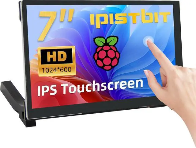 Main image of 7 Inch IPS LCD Touch Screen Display 1024×600 HDMI Capacitive Mini Small Monitor for Raspberry Pi 5/4/3/2/B/B+, BB Black, Win 11/10/8/7
