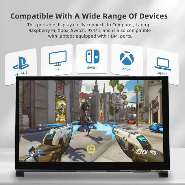 Alt view image 3 of 6 - 7 Inch IPS LCD Touch Screen Display 1024×600 HDMI Capacitive Mini Small Monitor for Raspberry Pi 5/4/3/2/B/B+, BB Black, Win 11/10/8/7