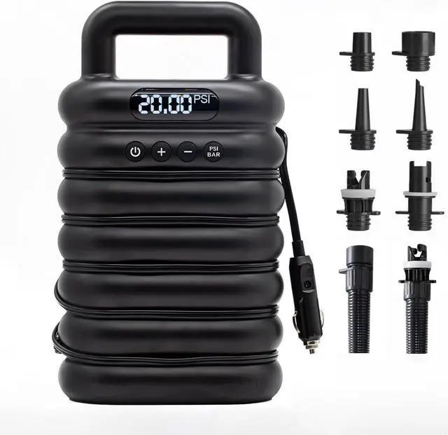 Main image of Paddle Board Pump, SUP Electric Pump, 20PSI High Pressure Portable Air Pump with Inflation & Auto-Off, Deflation Function, 12V DC Car Connector for Inflatables, Paddle Board, Boats, Kayaks