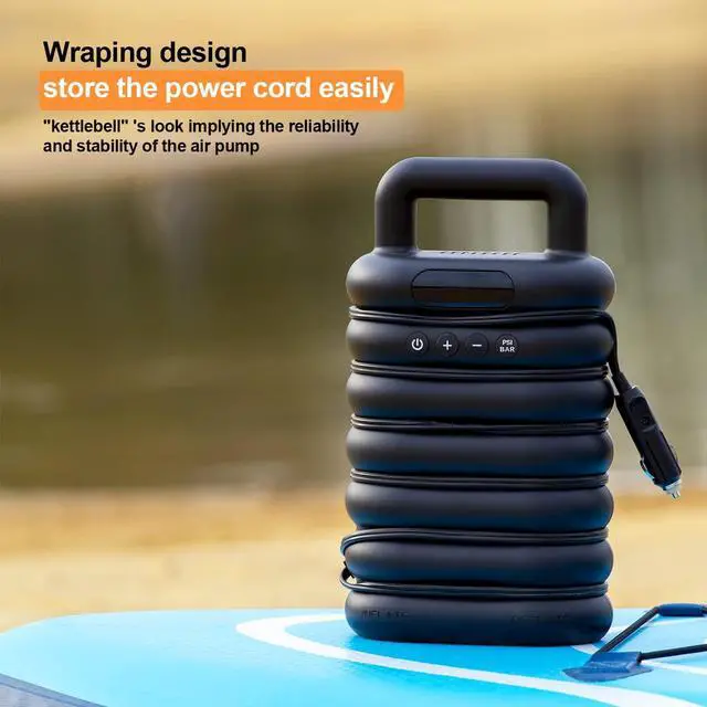Alt view image 4 of 7 - Paddle Board Pump, SUP Electric Pump, 20PSI High Pressure Portable Air Pump with Inflation & Auto-Off, Deflation Function, 12V DC Car Connector for Inflatables, Paddle Board, Boats, Kayaks
