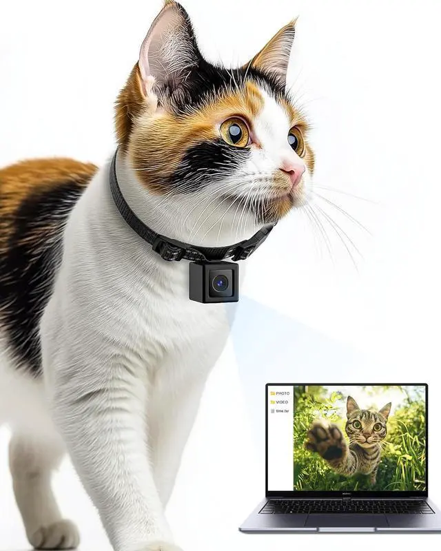 Main image of Cat Camera Collar, 1080P Video Recording Cameras for Pets,XS-Size,No App,No Wi-, Cordless Cat & Dog Collar Camera,POV Cam(No Micro-SD Card Included)