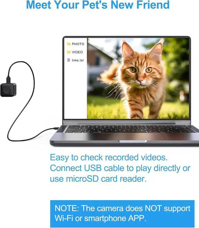 Alt view image 4 of 7 - Cat Camera Collar, 1080P Video Recording Cameras for Pets,XS-Size,No App,No Wi-, Cordless Cat & Dog Collar Camera,POV Cam(No Micro-SD Card Included)