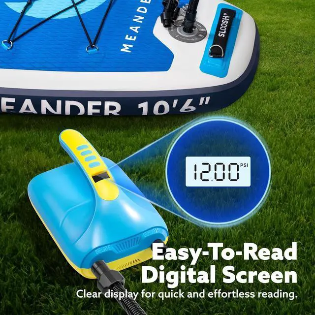 Alt view image 4 of 7 - Electric Paddle Board Pump, 20 PSI High-Pressure Dual-Stage Inflation SUP Air Pump with Auto-Off Function, 12V DC Car Connector for Inflatable Paddle Boards, Kayaks, Boats, and Air Mattresses