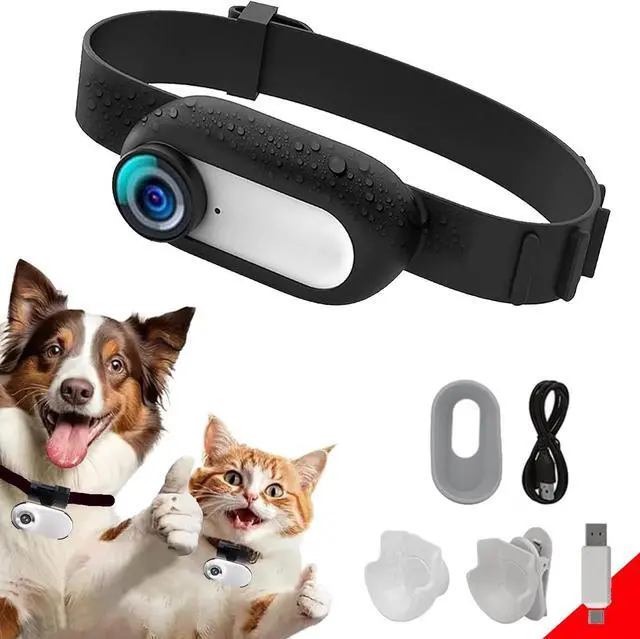 Main image of HD 1080P Cat Camera Collar with Video Record Wireless Mini Sport cam,Small Action Cameras,Body Camera for Pet Supplies/Stuff,Outdoor/Inoor Birthday Gift No Wi