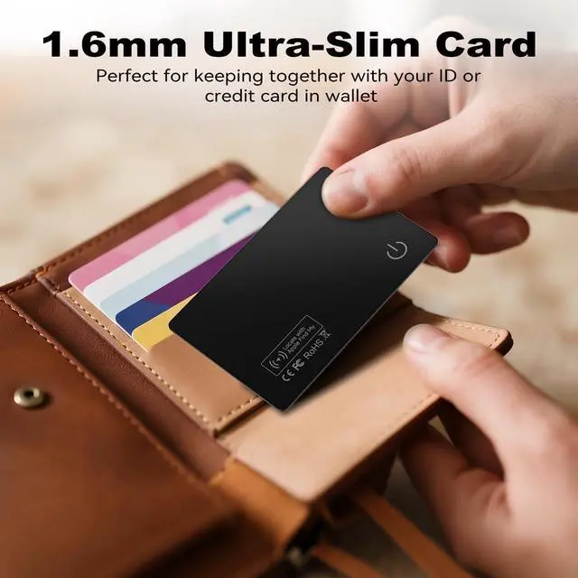 Alt view image 2 of 7 - 4 Pack Smart Card Wallet Tracker, Wireless Charging Tracker Card 1.6mm Thin nder with   nd My (iOS Only) for Child Backpacks, Wallets, Business, Passport