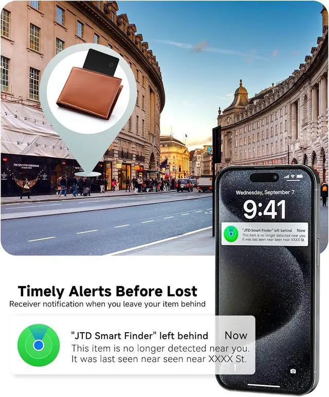 Alt view image 4 of 7 - 4 Pack Smart Card Wallet Tracker, Wireless Charging Tracker Card 1.6mm Thin nder with   nd My (iOS Only) for Child Backpacks, Wallets, Business, Passport