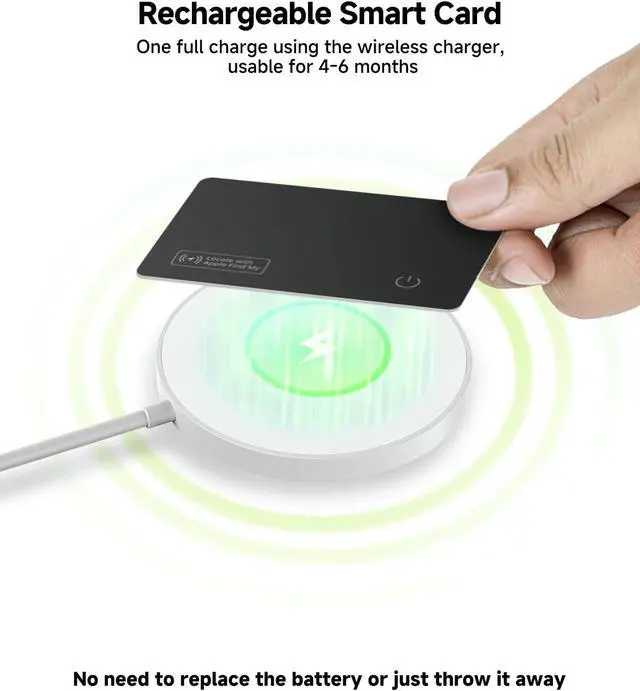 Alt view image 7 of 7 - 4 Pack Smart Card Wallet Tracker, Wireless Charging Tracker Card 1.6mm Thin nder with   nd My (iOS Only) for Child Backpacks, Wallets, Business, Passport