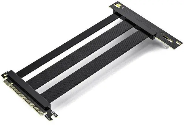 Main image of PCIe 5.0 Riser Cable | RTX5090 RTX4090 RX9070 RX7900 GPU Ready | Compatible with PCIe 5.0/4.0 GPU | 90 Degree Right Angle for Vertical GPU Mount| Flexible PVC Gpu Riser Cable 150mm Black