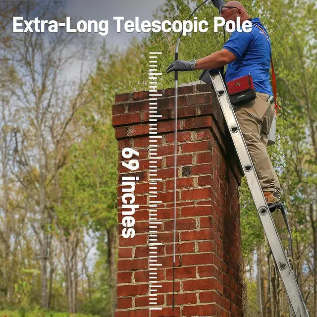 Alt view image 4 of 7 - Telescopic Camera with Light, USB-C Borescope with 5FT Telescopic Pole, for HVAC Systems, Wall, Chimney, Automotive and Pipe Inspections, Compatible with iPhone 15/16 and Android