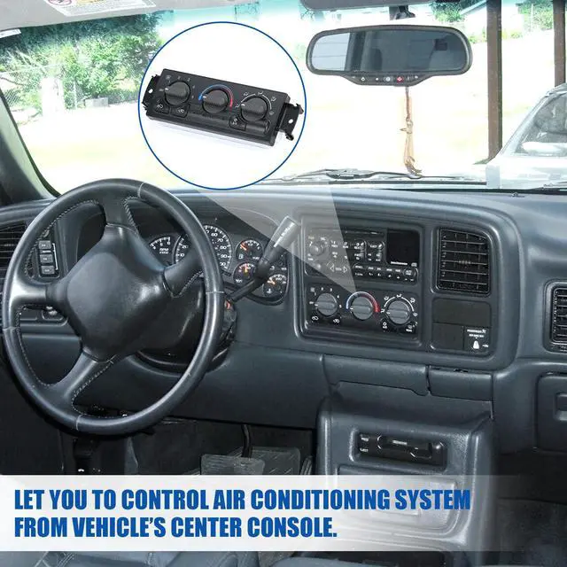 Alt view image 5 of 7 - Front Climate Control Module Panel for GMC Sierra Chevy Silverado 1999-2002 599-266/15054697/ 15753264/19244873/ 9361355 Heater A/C Control Switch Air Conditioning Climate Control Module