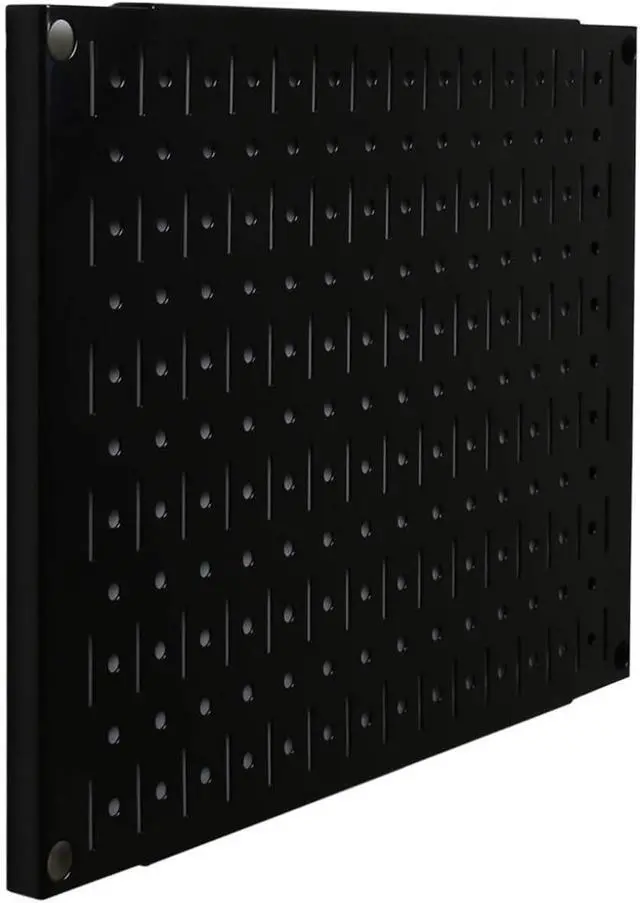 Alt view image 3 of 7 - Pegboard Wall Organizer s Modular Black Metal Pegboard Tiling Set - Four 12-Inch Tall x 16-Inch Wide Peg Board Panel Wall Storage s - Easy to Install (Black)