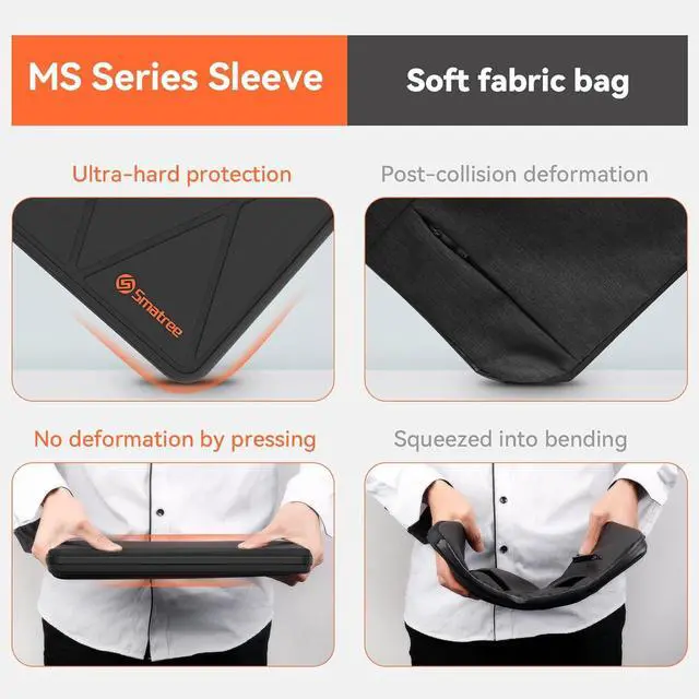 Alt view image 6 of 7 - MS50 Hard EVA Sleeve Case with Stand Compatible for 14 inch Vivobook 14 X1407/14X OLED/S 14 Flip OLED,for 14 inch Vivobook 14 M1407/14 X1407QA/S14 S3407QA Copilot+PC, Zenbook 14 UX3402