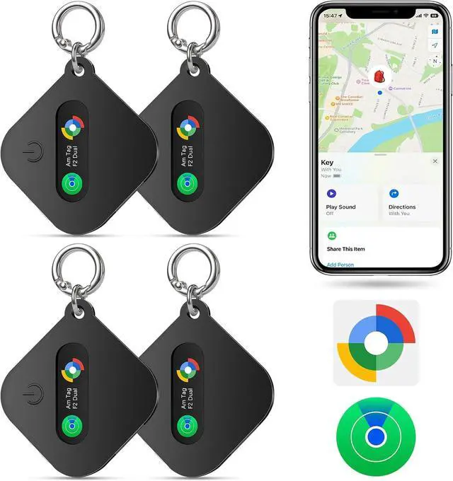 Bluetooth Tracker for iOS or Android, Smart Tracking Tag/Key nder/Luggage Tracker/Item Locator, Compatible with iOS nd My or Google nd Hub App, IP67 Waterproof.4-Pack