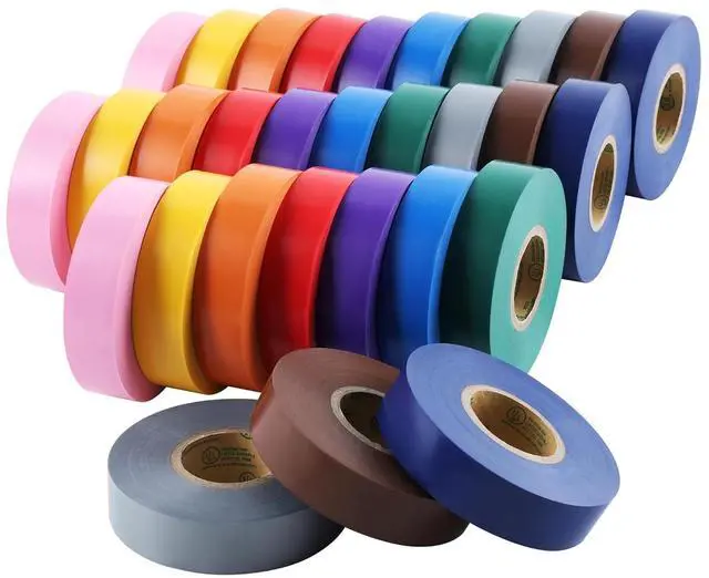 Main image of 30 Pack Colored Electrical Tape Waterproof, 3/4 in x 66ft, Industrial Grade UL/CSA Listed High Temp Electrical Tape Colors Electric Super Vinyl, 3075C1