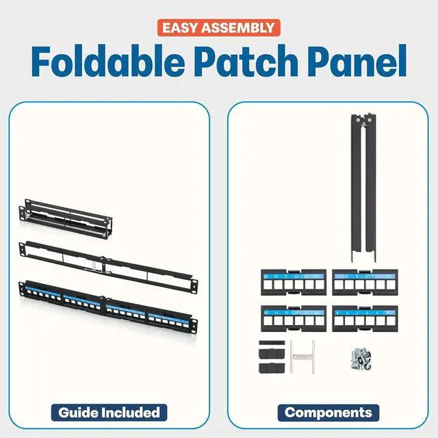 Alt view image 6 of 7 - Everest 24 Port Keystone Patch Panel (4-Pack) - Removable 6-Port Panels - Use with Slim Prole Keystones ONLY (Wider Jacks May not t Side by Side)
