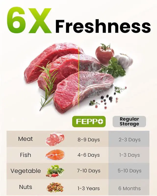 Alt view image 6 of 7 - Vacuum Sealer for Food with Visible Water Tank, Handheld Saver Compact Vacuum Sealer Machine with 30 Reusable Bags for 6X Preservation & Fresh, White