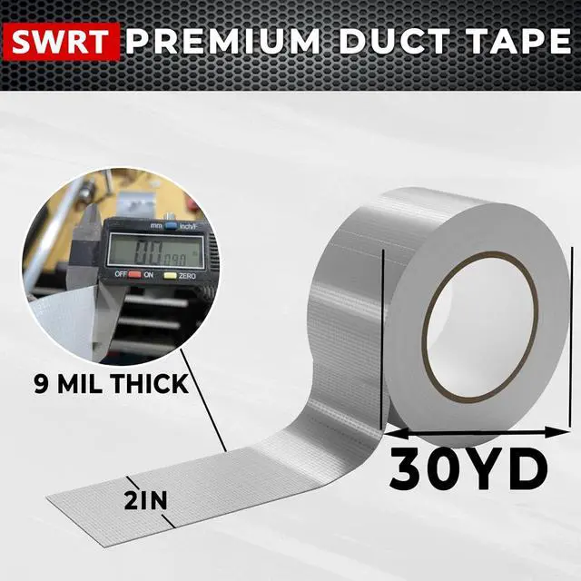 Alt view image 2 of 7 - 24-Pack 9 Mil Silver Heavy Duty Duct Tape Strong Adhesive, 2 Inch x 720 Yd Duct Heavy Duty Waterproof All Weather Gray Duct Tape No Residue Sealing & Patching for Indoor&Outdoor Repair