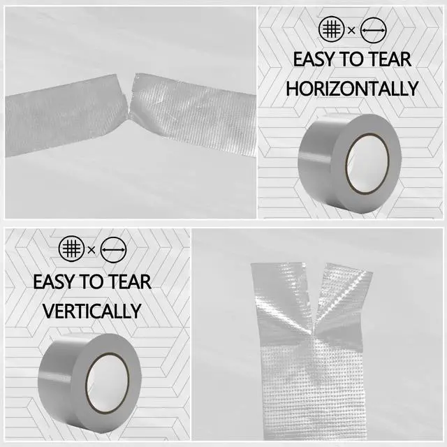 Alt view image 4 of 7 - 24-Pack 9 Mil Silver Heavy Duty Duct Tape Strong Adhesive, 2 Inch x 720 Yd Duct Heavy Duty Waterproof All Weather Gray Duct Tape No Residue Sealing & Patching for Indoor&Outdoor Repair