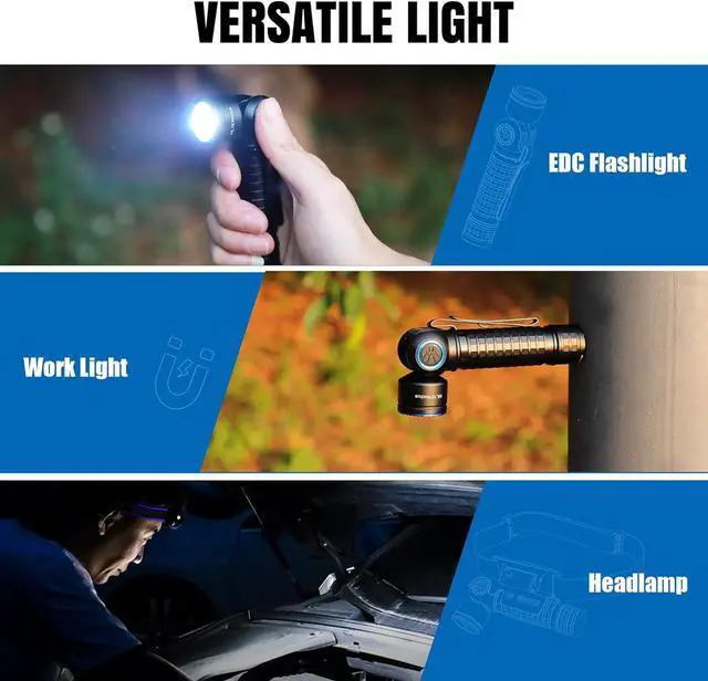 Alt view image 6 of 7 - HL18 Rechargeable Right Angle Headlamp Detachable L-Shape Flashlight with Magnetic Base 90 Degree Swivel 1600 Lumens Bright Waterproof Headlamp for Repairing Work