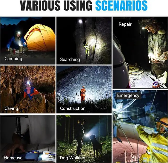 Alt view image 7 of 7 - HL18 Rechargeable Right Angle Headlamp Detachable L-Shape Flashlight with Magnetic Base 90 Degree Swivel 1600 Lumens Bright Waterproof Headlamp for Repairing Work