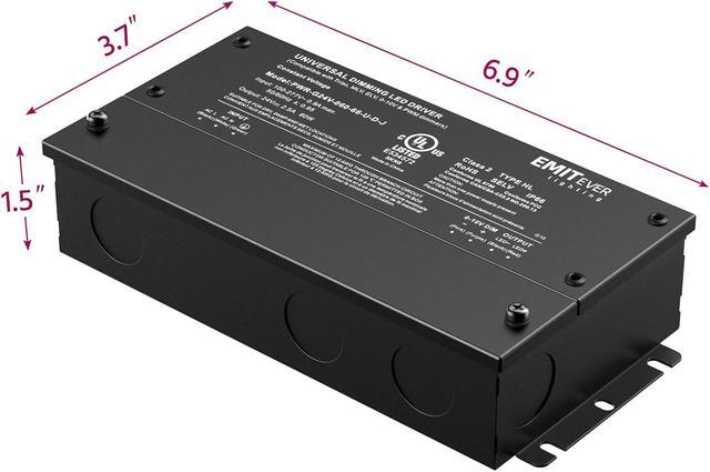 thumbnail interactive-video image 1 of EMITEVER 60W Dimmable LED Driver - 24V Triac Power Supply Compatible With Lutron & Leviton 1 of 2