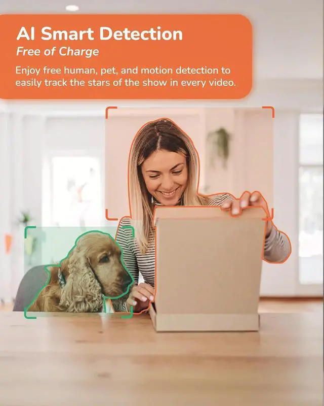 Alt view image 3 of 7 - 2.5K Indoor Pan-Tilt Dome Security Camera (2-Pack), AI Human & Pet Detection, 360° Coverage, Two-Way Audio, Dual-Band Wi- (2.4G/5G), 64GB SD Card Included, No Monthly Fees