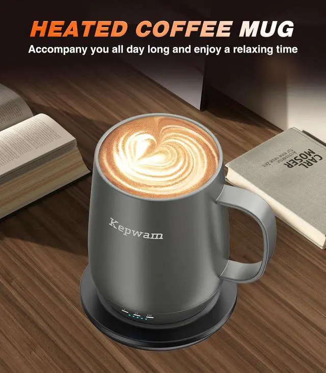 Alt view image 5 of 7 - Self Heating Coffee Mug T2, 16oz Smart Heated Coffee Mug, 150 Min Battery Life - Hot up to 149 Temperature Control Coffee Mug Warmer, Gifts for Dad Mom (No APP)