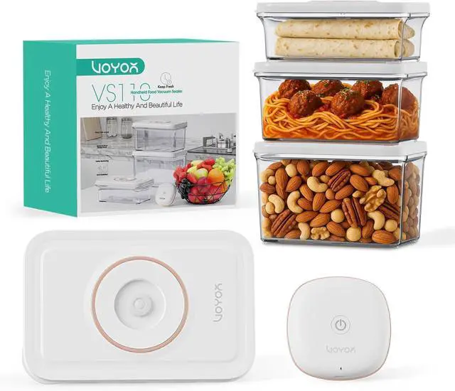 Main image of Handheld Vacuum Sealer for Food with 3 Vacuum Containers Mini and Portable Vacuum Sealer for Food Preservation Rechargeable & Cordless Fully Automatic Food Vacuum Pump (1 Machine + 3 Containers)