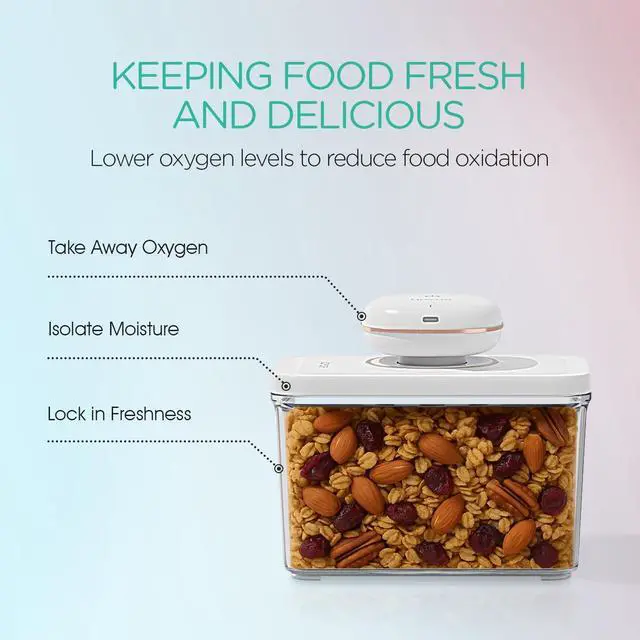 Alt view image 4 of 7 - Handheld Vacuum Sealer for Food with 3 Vacuum Containers Mini and Portable Vacuum Sealer for Food Preservation Rechargeable & Cordless Fully Automatic Food Vacuum Pump (1 Machine + 3 Containers)