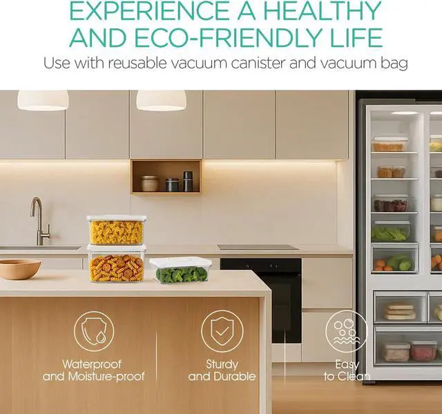 Alt view image 6 of 7 - Handheld Vacuum Sealer for Food with 3 Vacuum Containers Mini and Portable Vacuum Sealer for Food Preservation Rechargeable & Cordless Fully Automatic Food Vacuum Pump (1 Machine + 3 Containers)