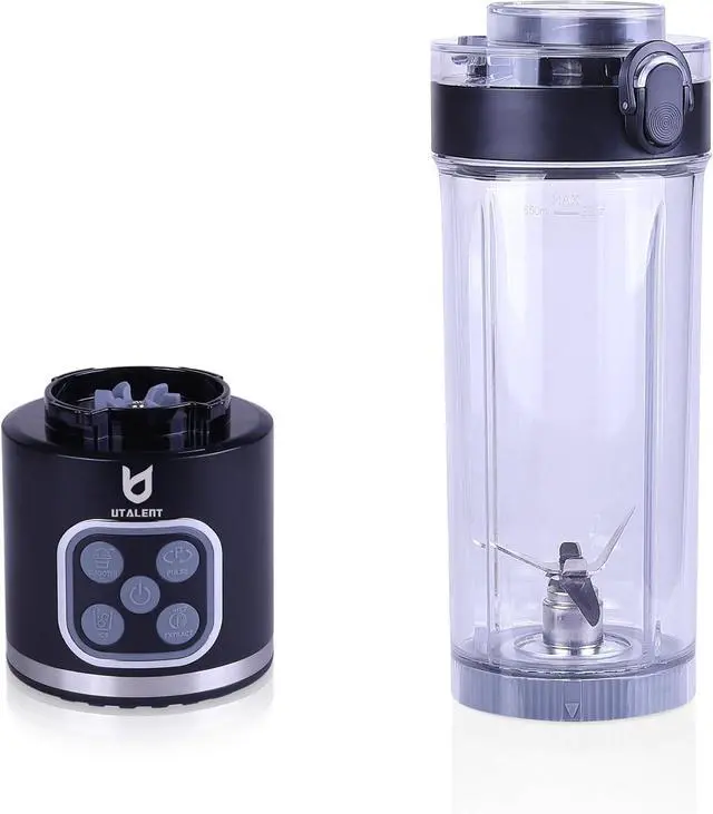 Main image of Cordless Portable Blender, 25 oz removable VesselPowerful Personal Blender, for Smoothies, Ice Crush, 4 Programs, Leakproof-Lid & Sip Spout, USB-C Rechargeable, Dishwasher Safe Parts, Black