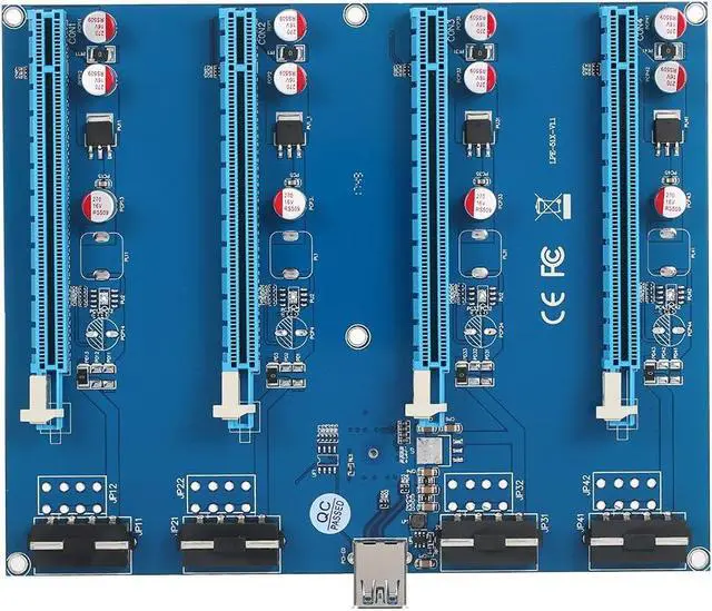 Alt view image 5 of 7 - PCI-E 1 to 4 PCI Express 16X Slots Riser Card Mining Modules PCI-e 1X to External 4 PCIe Slots Adapter Pcie Port Multiplier-