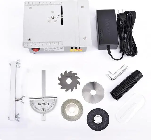 Alt view image 7 of 7 - Mini Hobby Table Saw Handmade Woodworking Bench Saw DIY Model Crafts Cutting Tool with Adjustable Power Supply 63mm HSS Circular Saw Blade (R2)