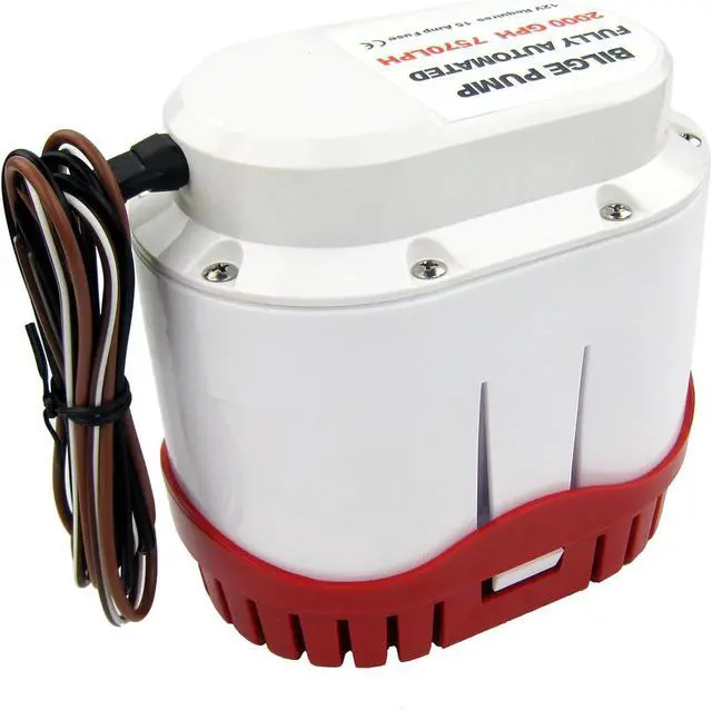 Alt view image 2 of 5 - 12V 2000GPH Automatic Electric Bilge Pump Marine Boat Submersible Water Pump with Built in Float Switch