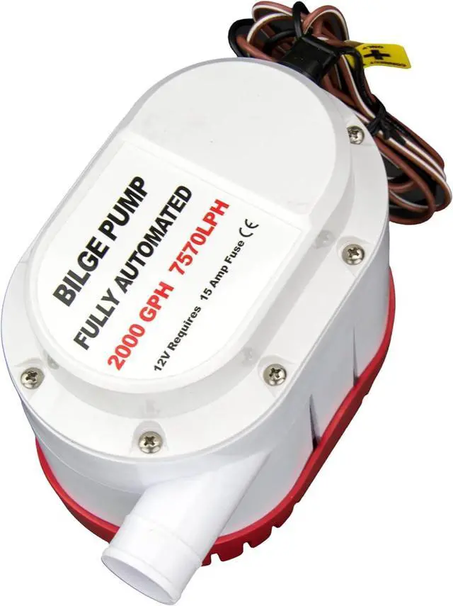 Alt view image 4 of 5 - 12V 2000GPH Automatic Electric Bilge Pump Marine Boat Submersible Water Pump with Built in Float Switch