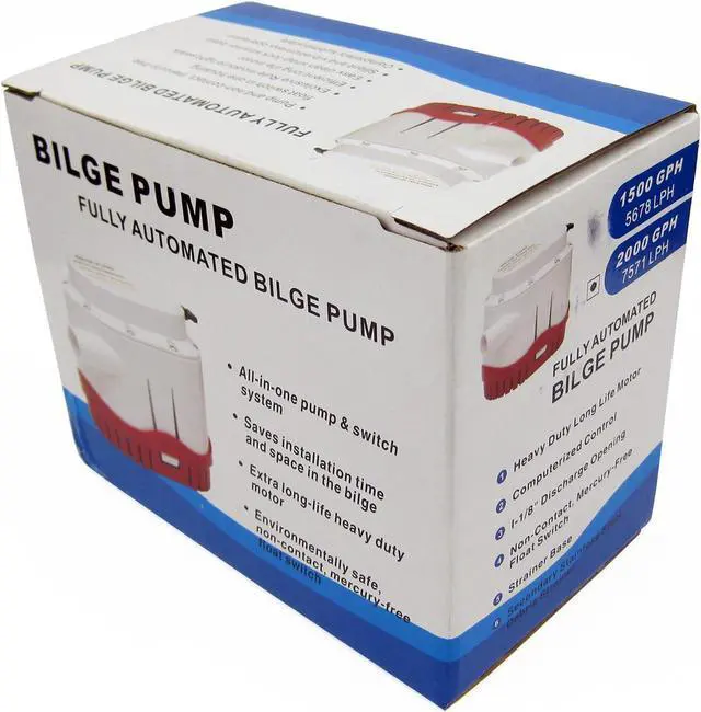 Alt view image 5 of 5 - 12V 2000GPH Automatic Electric Bilge Pump Marine Boat Submersible Water Pump with Built in Float Switch