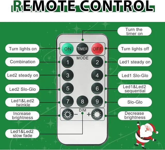 Alt view image 5 of 7 - 6ft Pop Up Prelit Pencil Articial Christmas Tree with Remote Control, Slim Collapsible Christmas Tree Pre-rated Red&Gold rations, Pre-Lit Warm White&Multi-Color Lights for Xmas r, 6 FT