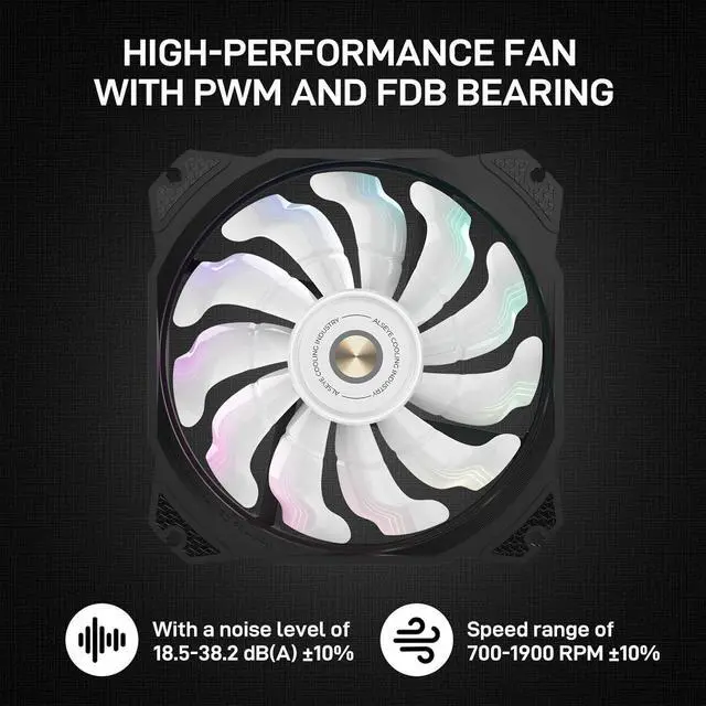 Alt view image 4 of 7 - M120D Plus Black CPU Cooler with Temperature Display, Dual ARGB & PWM Fans, 6 Copper Heat Pipes, Compatible with  LGA1700/1200/115X/2011/2066/1366 and AM4/AM5 (Black)