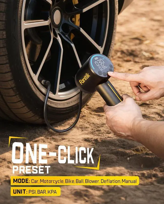 Alt view image 6 of 7 - X9 Classic Inflator/Blower 2-IN-1, Tire Inflator Portable Air Compressor with Light and Power Bank, 150PSI Cordless Air Pump for Car, Motorcle, Bike, Ball, Air Mattress, Kayak, Swimming Ring