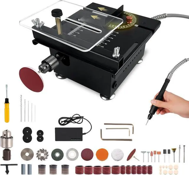 Main image of Mini Table Saw for Crafts,Small Table Saw,Multi-Functional Desk Saws,7 Speed Control,Miniature Saws-Adjustable Blade Height,Cutting, Grinding and Polishing All In One(Simplicity)