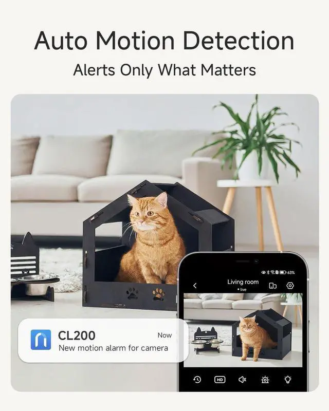 Alt view image 4 of 7 - 5G Two Way Video Calling Camera, One Click Call 2K Pet Camera with Phone App, 360° PTZ Dog Cam with Speaker, Color Night Vision, 2.4 Inch Screen, CL200 2Pcs
