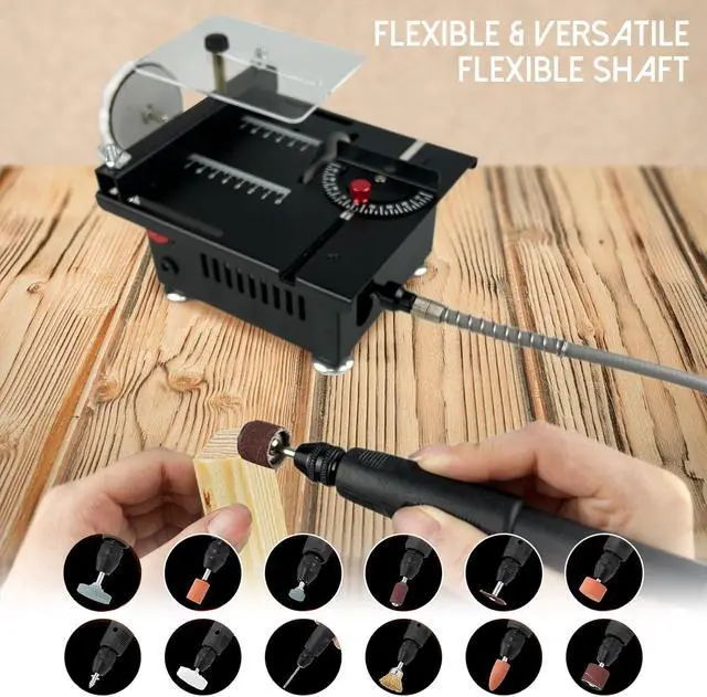 Alt view image 6 of 7 - Mini Table Saw for Crafts,Small Table Saw,Multi-Functional Desk Saws,7 Speed Control,Miniature Saws-Adjustable Blade Height,Cutting, Grinding and Polishing All In One(Simplicity)